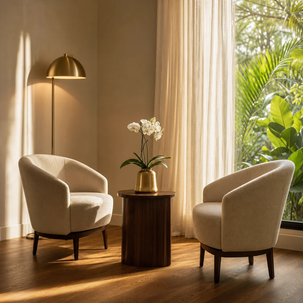 Two chairs in a quiet consultation corner